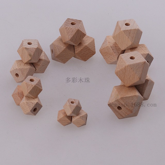 カラフル榉木八角ビーズ 10~30mm