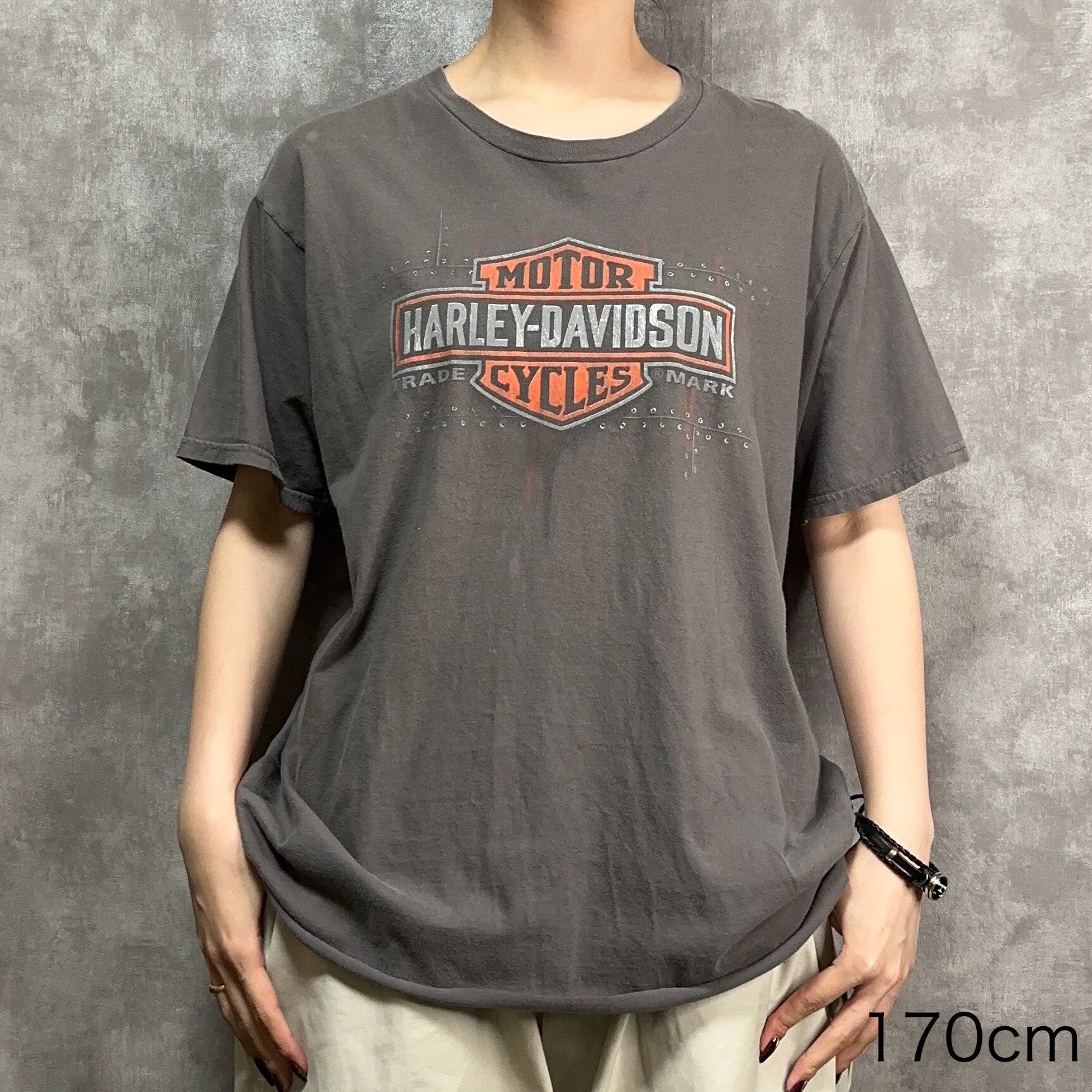 ショート丈リメイク】HARLEY DAVIDSON 半袖Tシャツ XL プリント | 古着
