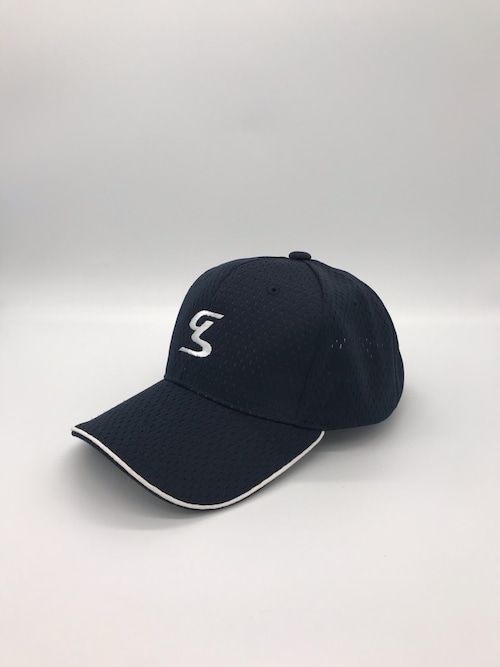 Dry mesh flexible cap (Navy × Mark：White)