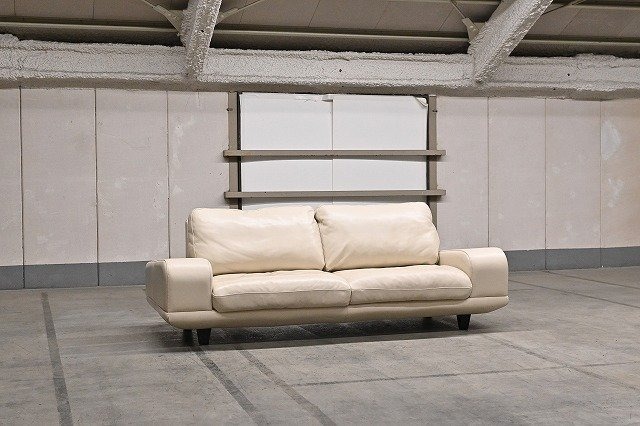 ACTUS/アクタス 40万「five by five/ファイブバイファイブ」「3350」2人掛けソファ ホワイト リビング ロータイプ アームソファ ラブソファ【中古家具/中古インテリア/USED家具ユーズド家具/リサイクル】