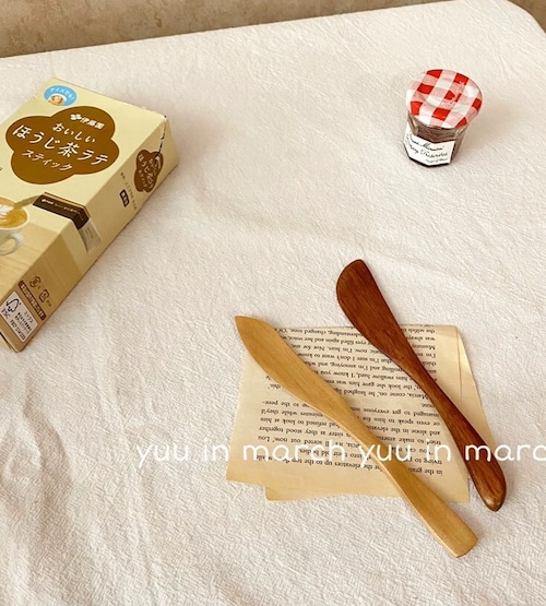 【お取り寄せ】★2色★ 韓国風 ins 撮影道具 レトロ 木製ジャムナイフ バターナイフ