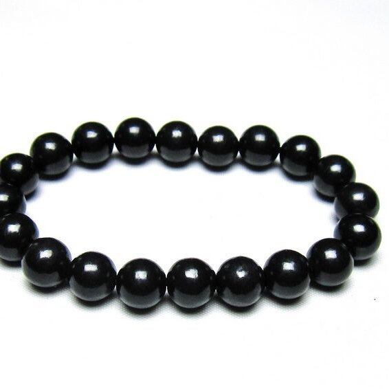 シュンガイト ブレスレット 10mm 一点物 メール便可 111-49701