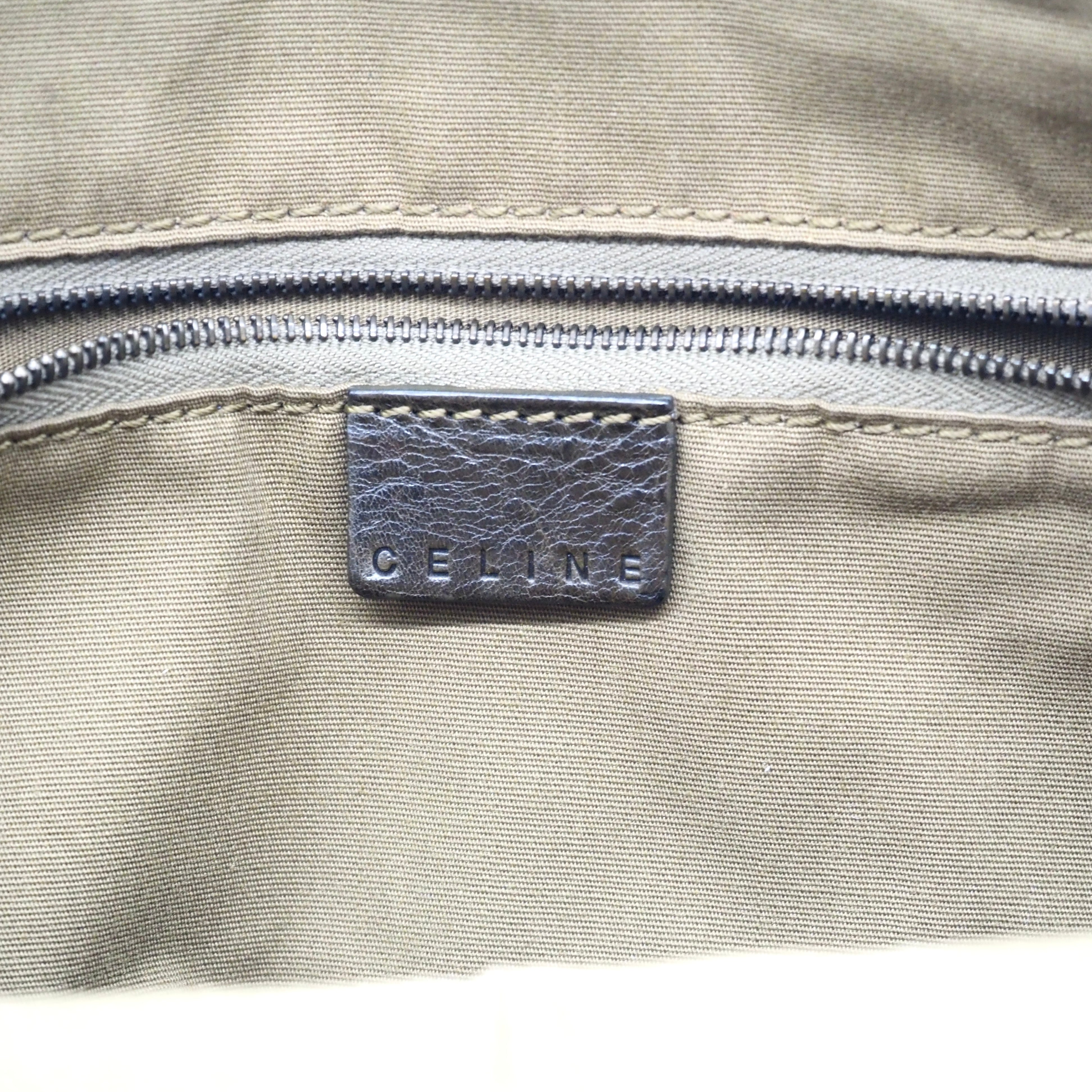 CELINE セリーヌ マカダムダブルポケットリンク ハンドバッグ レザー
