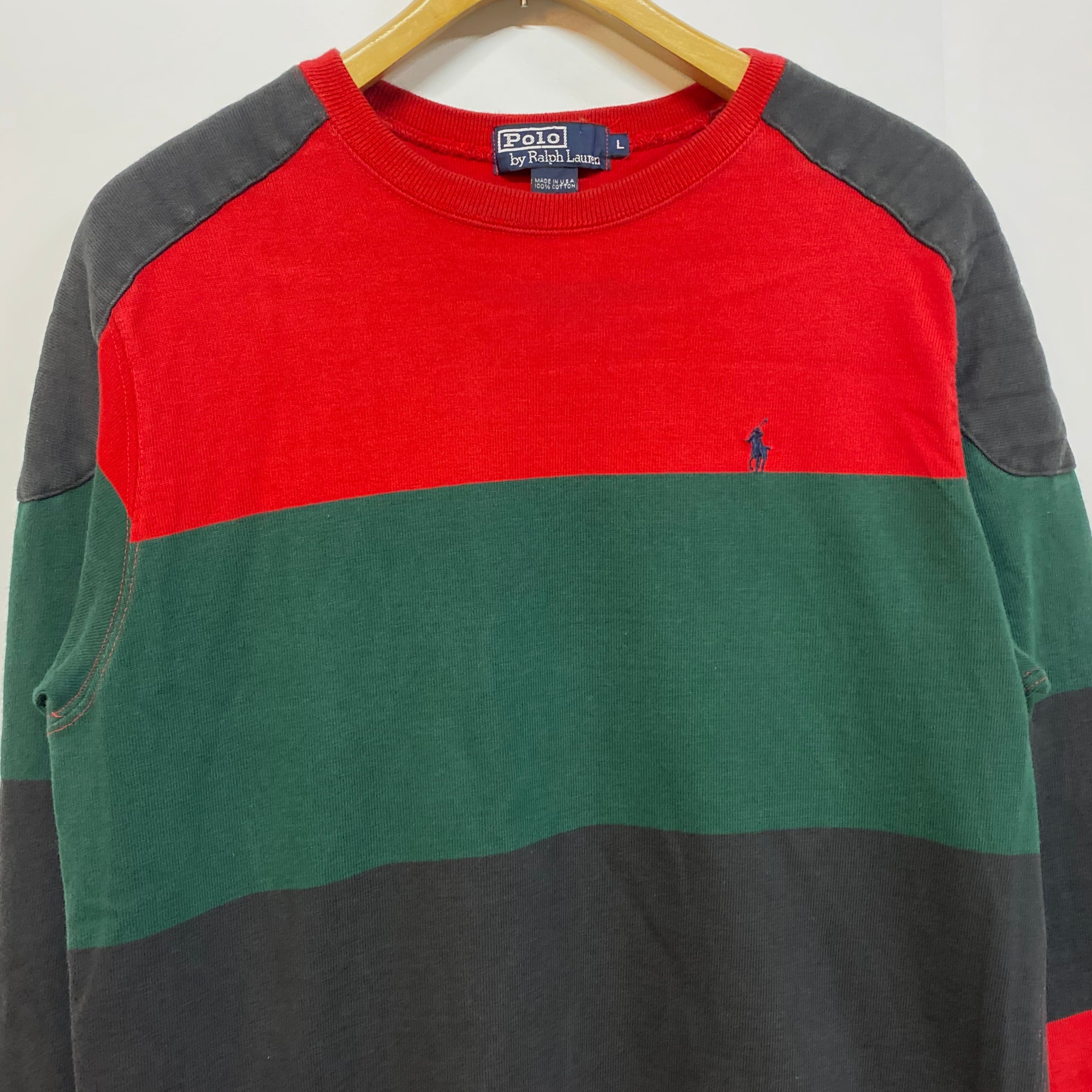 USA製 Ralph Lauren ラルフローレン マルチボーダー スウェット