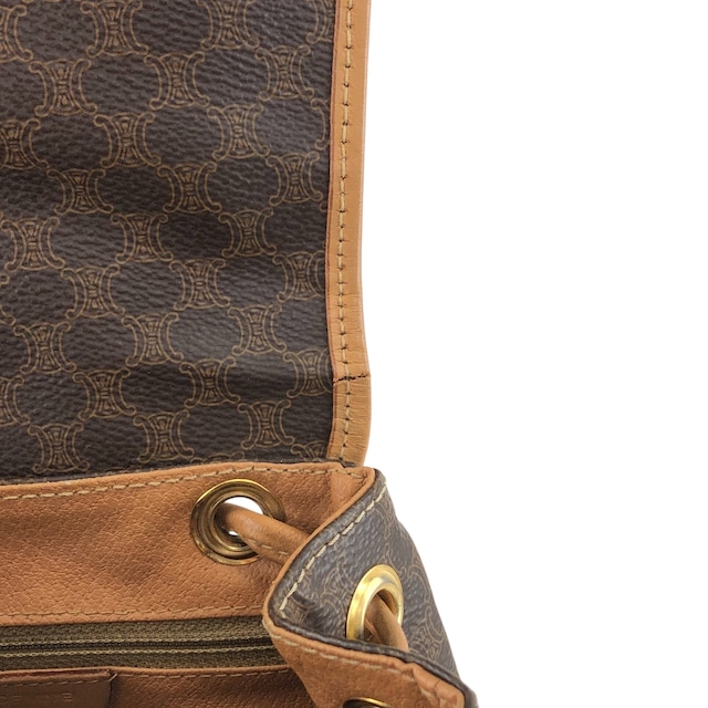 CELINE セリーヌ マカダム バックパック ブラウン ガンチーニ PVC vintage ヴィンテージ オールド jgndep