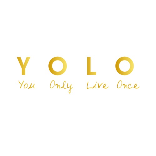 ウォールステッカー 名言 YOLO You only live once 金 光沢