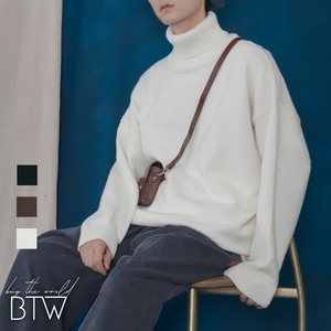 【韓国メンズファッション】トップス セーター 無地 長袖 タートルネック カジュアル シンプル おでかけ BW1931
