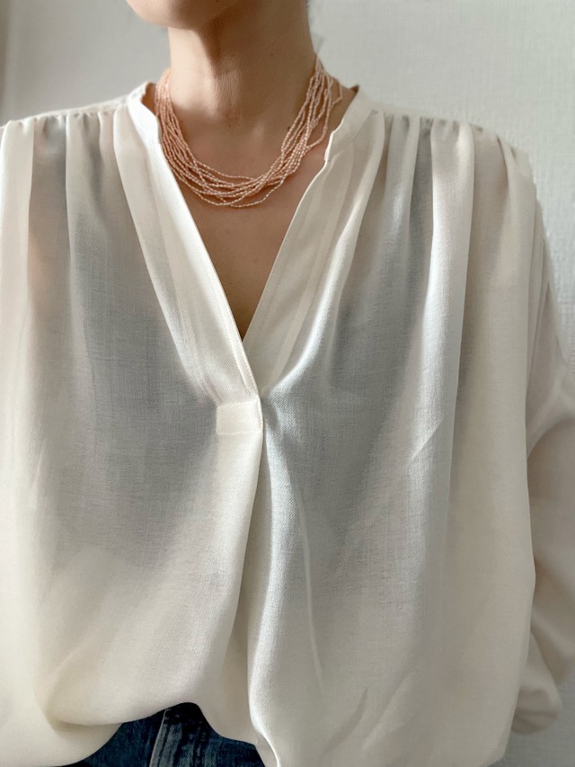 natural colorベビー淡水5連パールネックレス