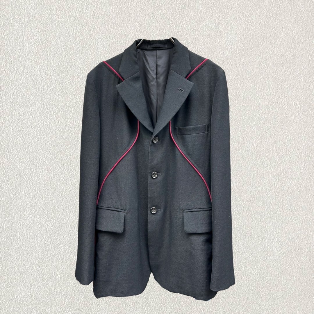 コムデギャルソンオムプリュス 03aw カーブ期 テーラードジャケット COMME des GARÇONS HOMME PLUS 03AW カーブ期 パイピングデザイン