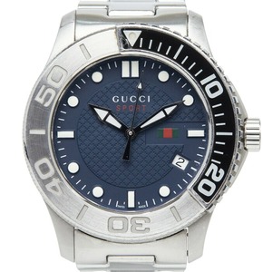 グッチ Gタイムレス スポーツ 腕時計 YA126253 クオーツ ネイビー文字盤 ステンレススチール メンズ GUCCI 【中古】