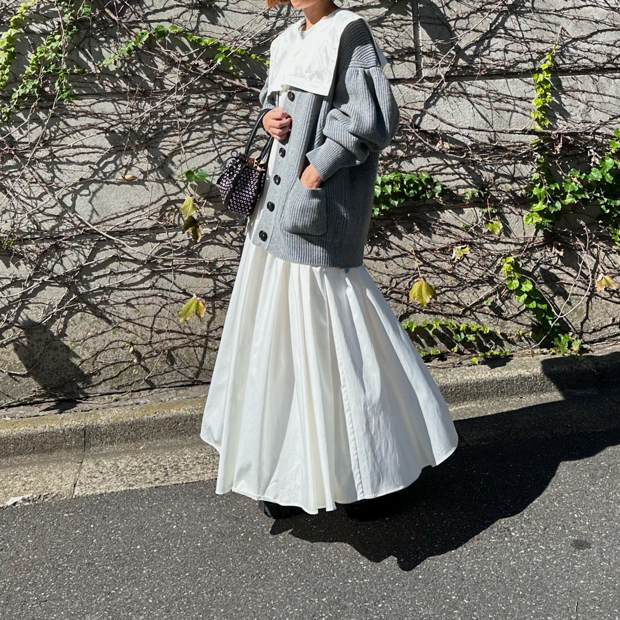 カシミア混ロングカーディガン Raymonde グレー | Cygne 