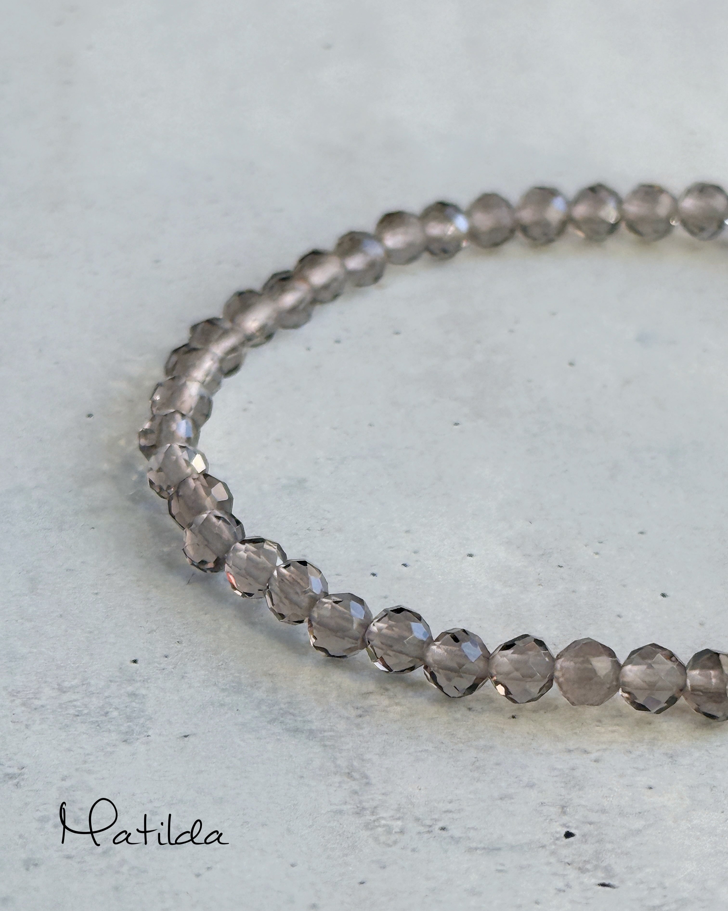 【再販】Tube & stone bracelet(アイスオブシディアン)