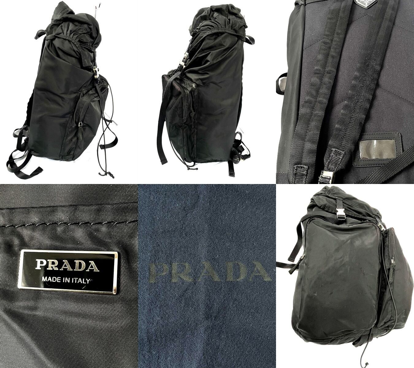 PRADA バックパック NERO ブラック TESSUTO MONTAGN V136 MADE IN