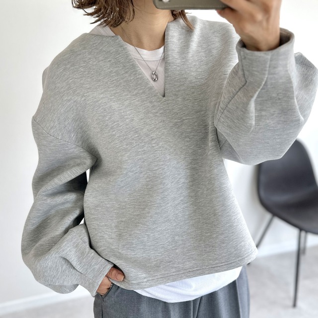 Vネック ボリューム スリーブ トップス 3412413