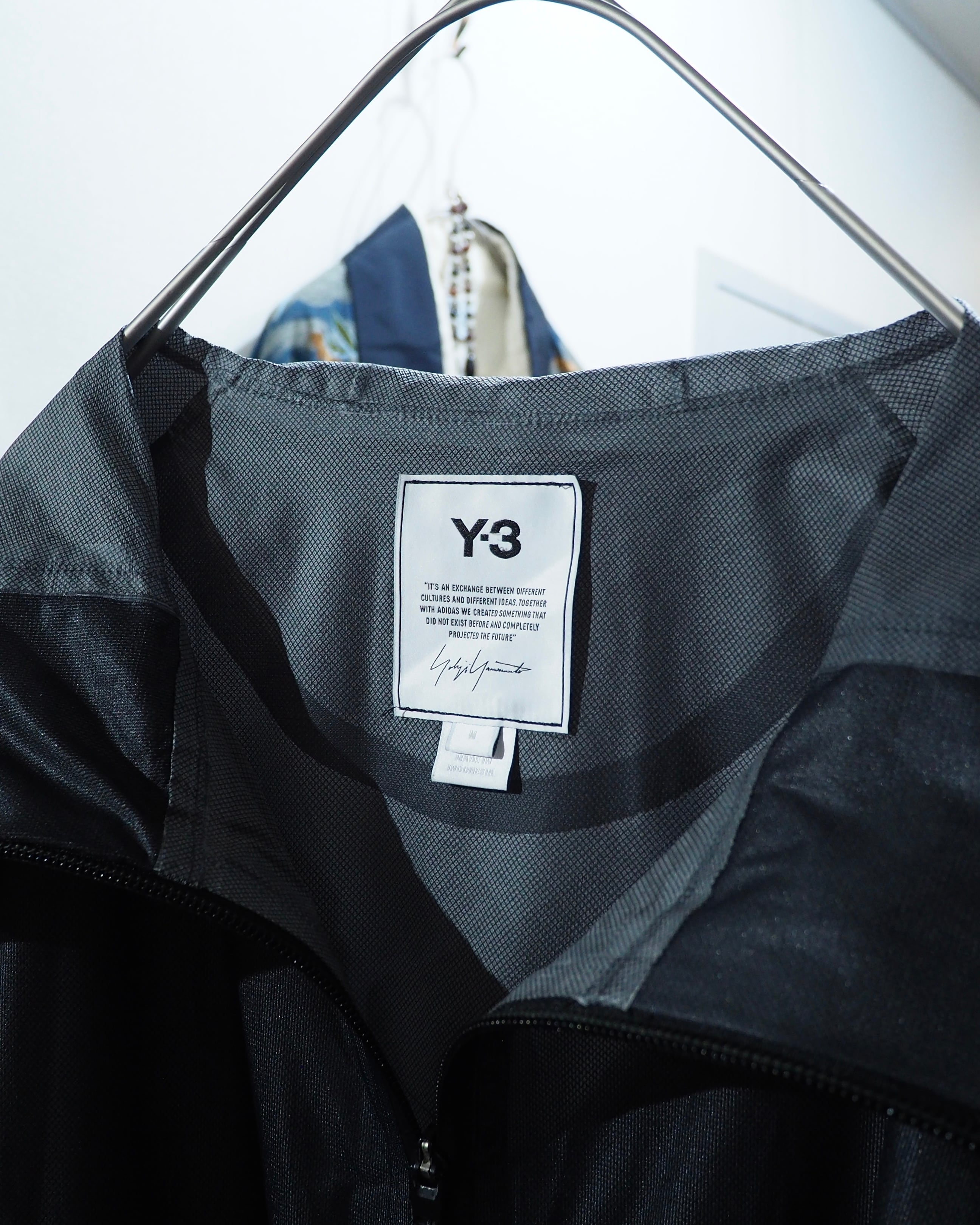 "Y-3(Yohji Yamamoto)" Black sheer Waterproof Nylon Tech Full zip jacket