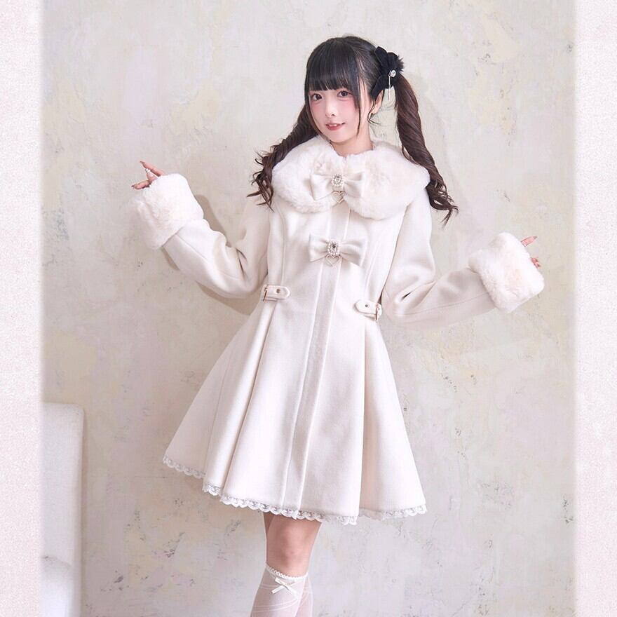 地雷系 量産型】ファーコート ロングコート フレアコート アウター