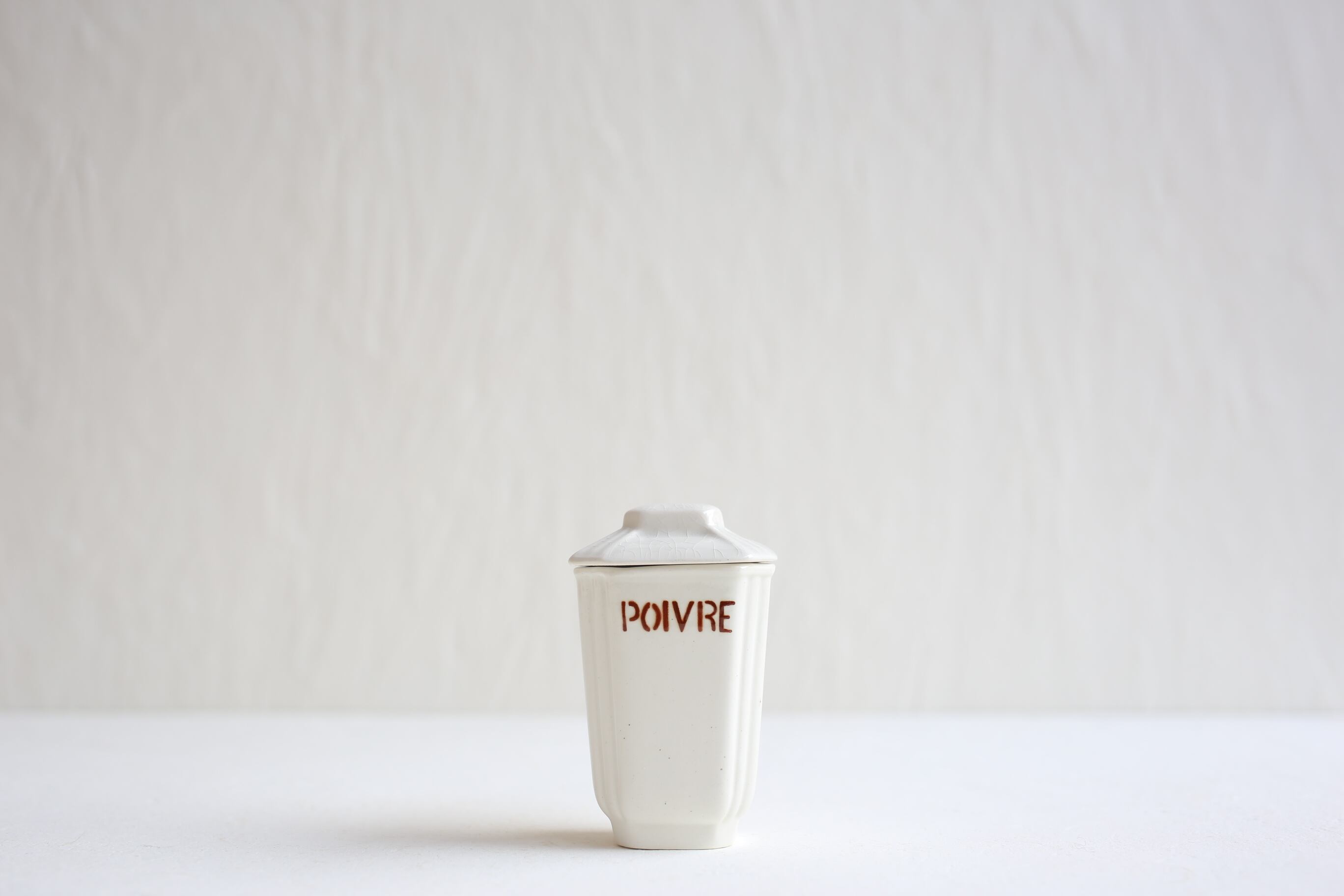 フランス アンティーク ヴィンテージ サルグミンヌ 陶器製 キャニスター『POIVRE』N-04376p