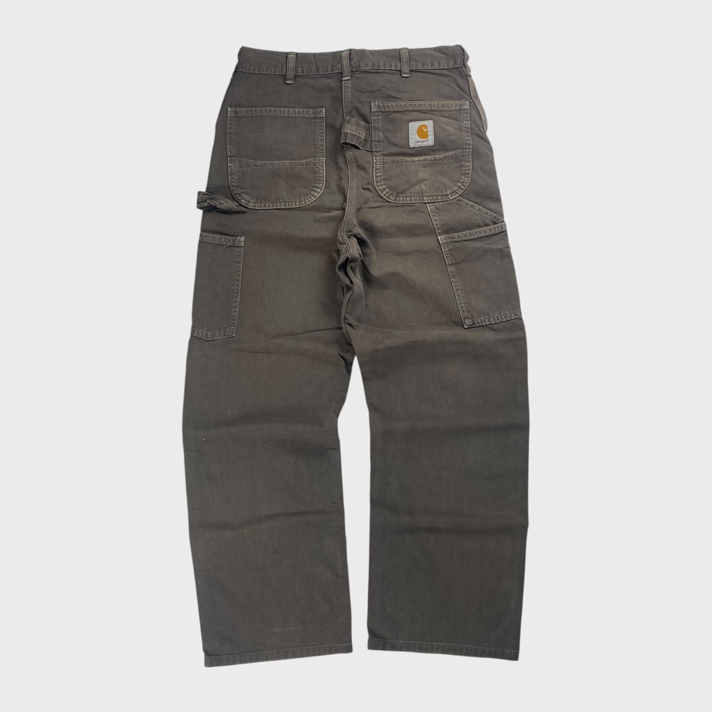 Carhartt ワークパンツ W31 L30 グレー ワイド ダメージ 古着 Carhartt 