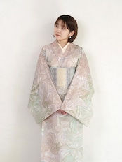 「夢の中の花の池で」マーブル柄〜セオアルファ 浴衣・夏着物・単衣