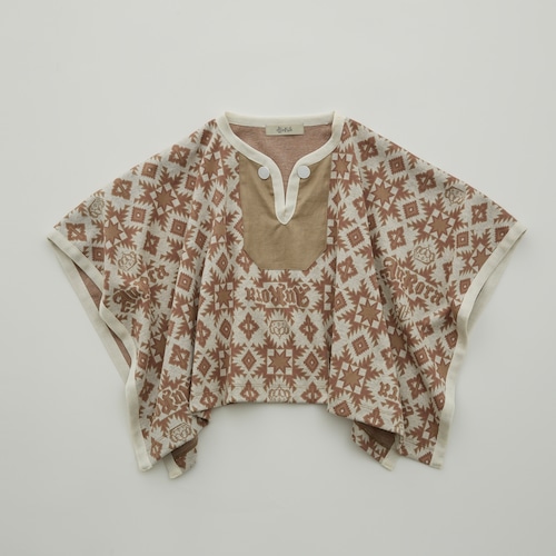 《eLfinFolk 2023AW》Eight Star Jaquard Poncho / beige