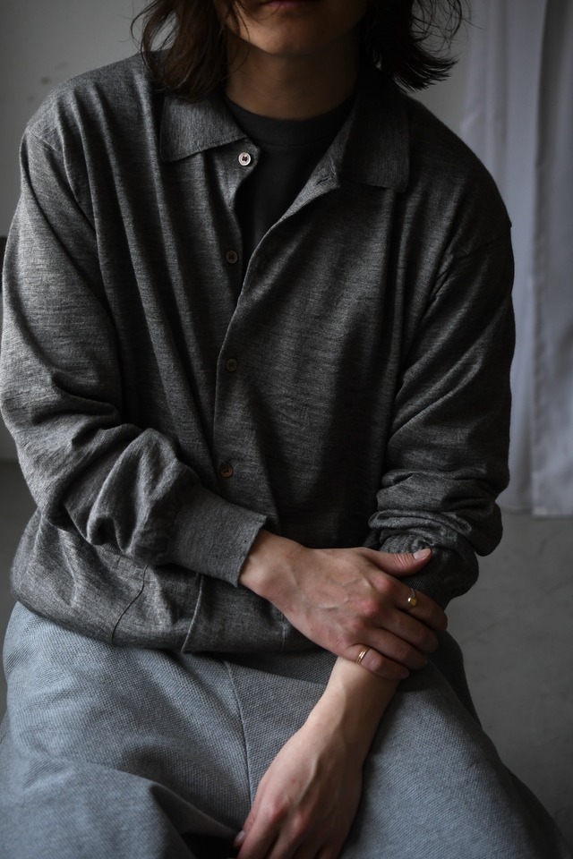BATONER / CHOMA POLO CARDIGAN (GREIGE)