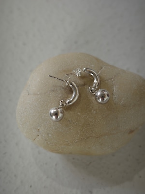 <vintage silver925>tube hoop ball pierce