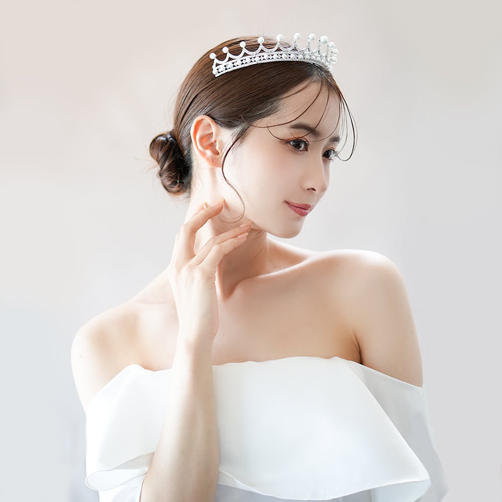 キュービックジルコニア ブライダル ティアラ フォンテーヌII