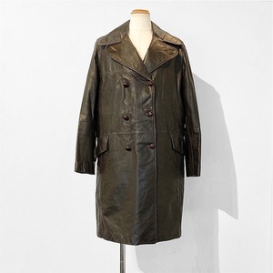 1970s "Eddie Bauer" Brown Leather Down Lined Coat