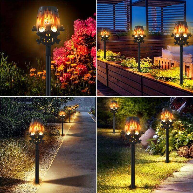 ガーデン ライト スカル 骸骨 ハロウィン インテリア ソーラー 充電