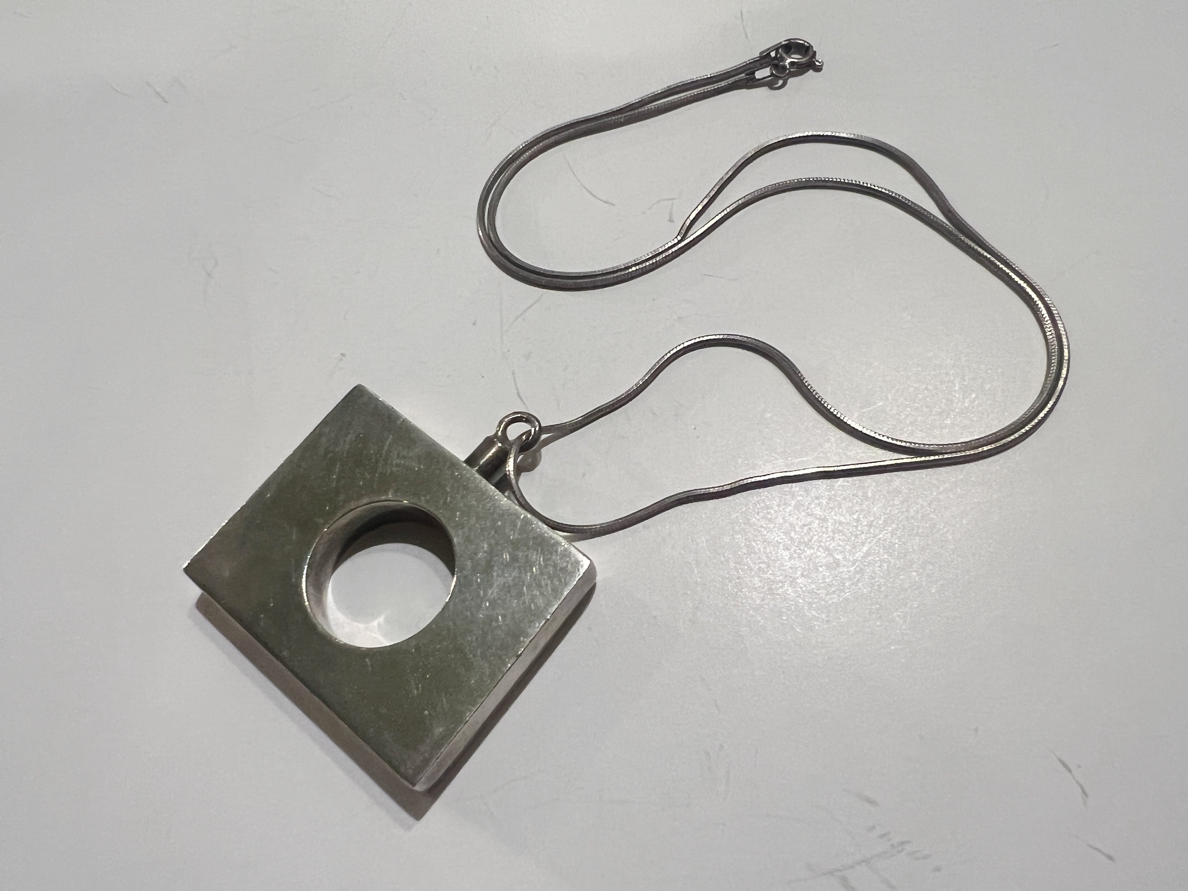 Mid-century 925 silver modern necklace ( ヴィンテージ シルバー モダン ネックレス