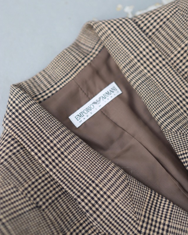 EMPORIO ARMANI check wrap jacket