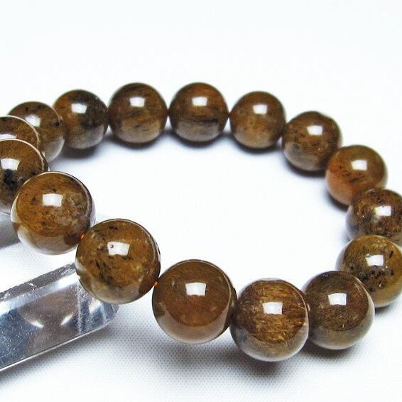 ルチルインアゲート ブレスレット 13mm アゲット 一点物 111-29812