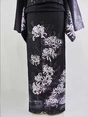 【受注商品】RumiRockセオαゆかた「曼珠沙華」モノトーン　[A1704]