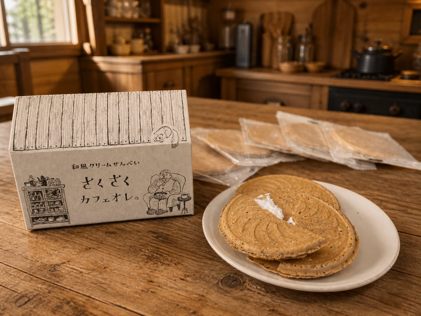 さくさくカフェオレ。ー5枚入り和風クリームせんべいー