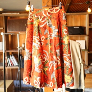 Whole Pattern Skirt Orange