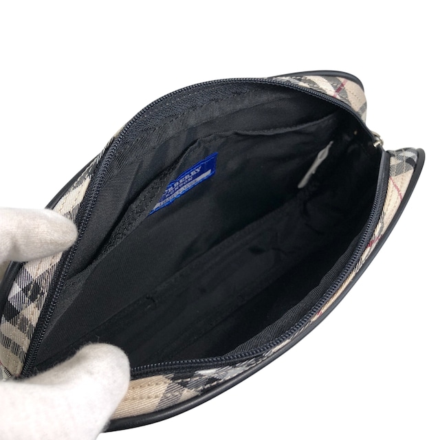 BURBERRY バーバリー ノバチェック ショルダーバッグ ベージュ キャンバス アクセサリーポーチ vintage ヴィンテージ オールド kg336h