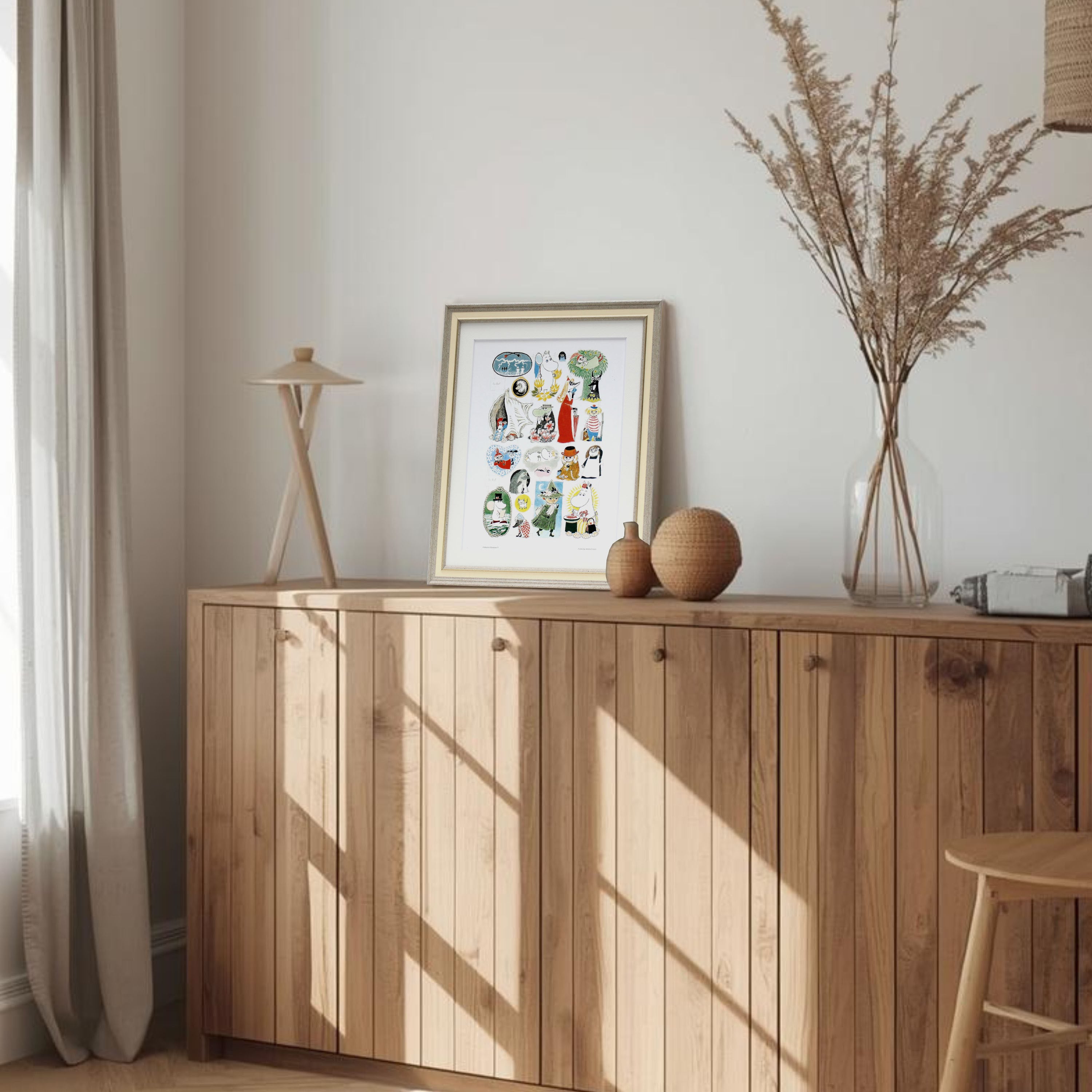 ムーミン 北欧 Putinki「すごろく原画」送料無料 フレーム選択可能 展示用フック付アートポスター 絵画 インテリア アート