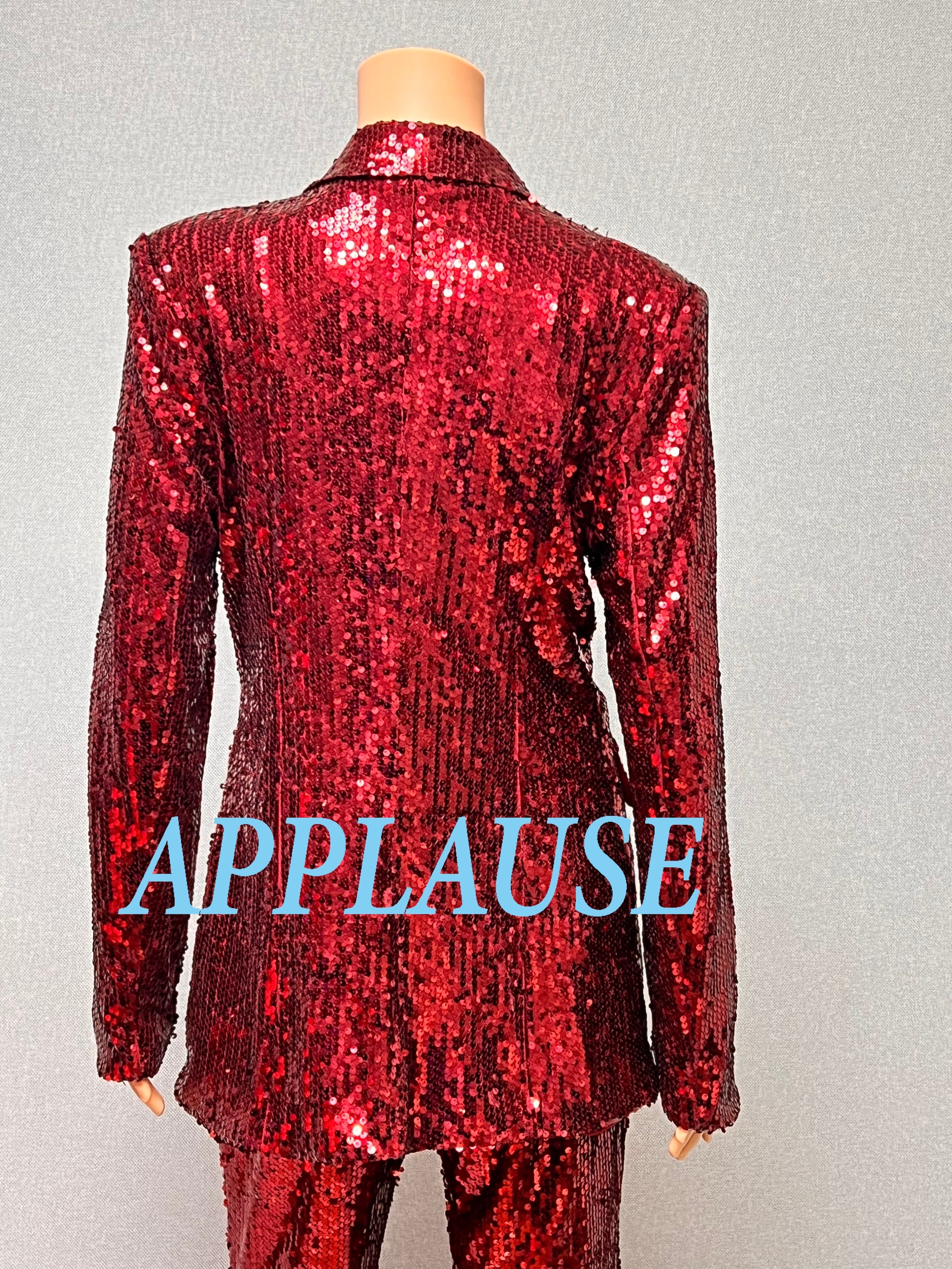 【新着】社交ダンス ドレス　ラテンドレス　バーガンディースパンコールジャケット　LA-26-8　L　デモ・競技用ドレス　発表会衣装　パーティドレス　ワンピース　舞台衣装