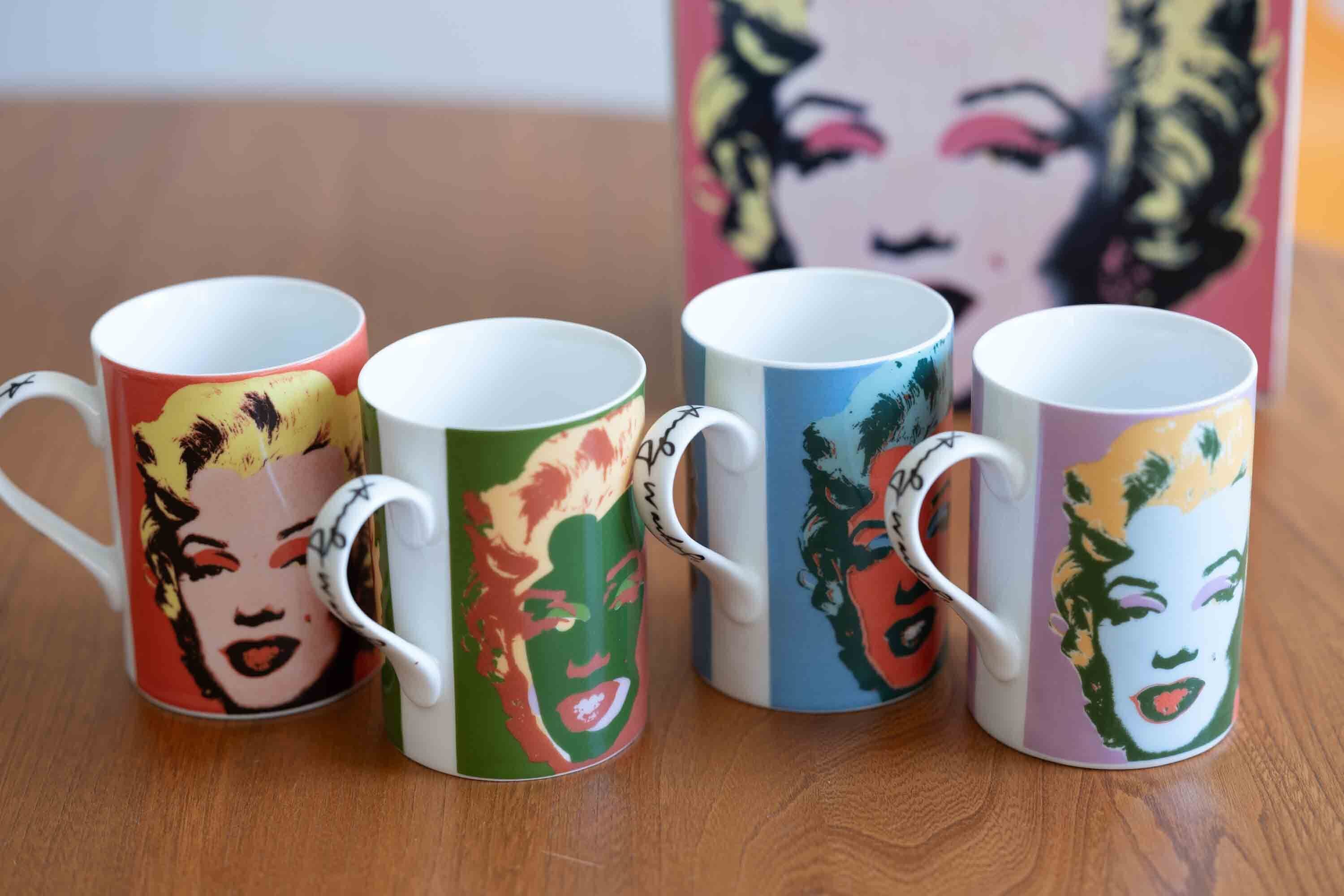 Rosendahl(ローゼンダール) マグ マリリン・モンロー(Marilyn Monroe)の顔 4つセット ANDY WARHOL アンディー・ウォーホルデザイン オリジナルの箱付き