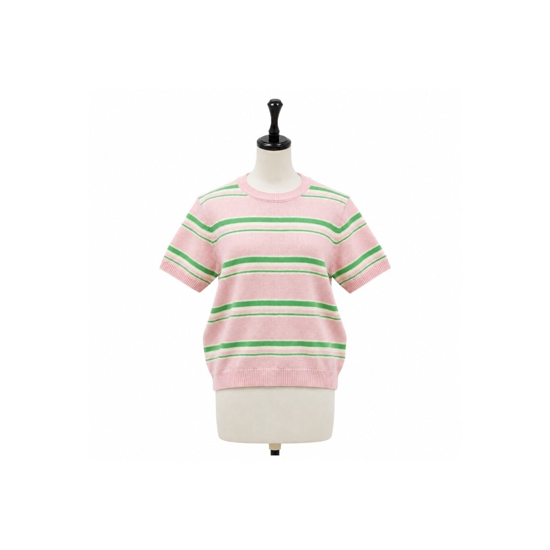 Daily border knit tops