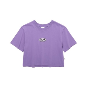 [ISUTKUNST] Oval logo cropped T-shirt_Purple 正規品 韓国ブランド 韓国通販 韓国代行 韓国ファッション Tシャツ