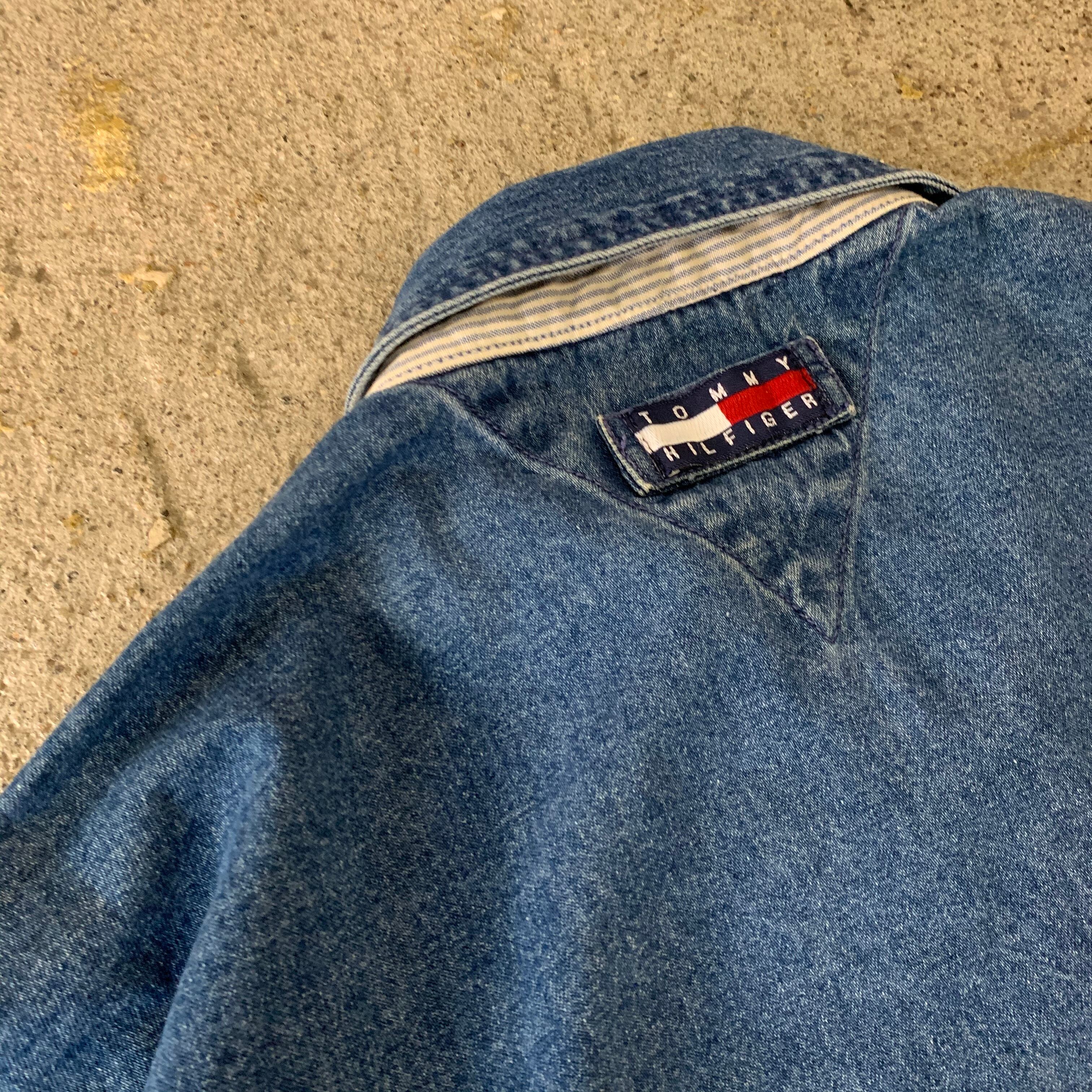90s TOMMY HILFEGER zip up denim jacket | What