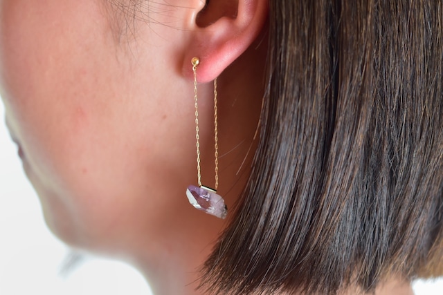【monaka】Amethyst earrings - アメジスト
