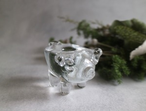 Kosta Boda コスタボダ / キャンドルスタンド ブタ No.6570