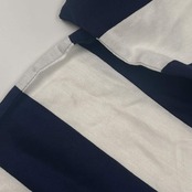 HARDY AMIES SPORT ハーディエイミス ボーダー 長袖 ポロシャツ L/ネイビー×ホワイト メンズ