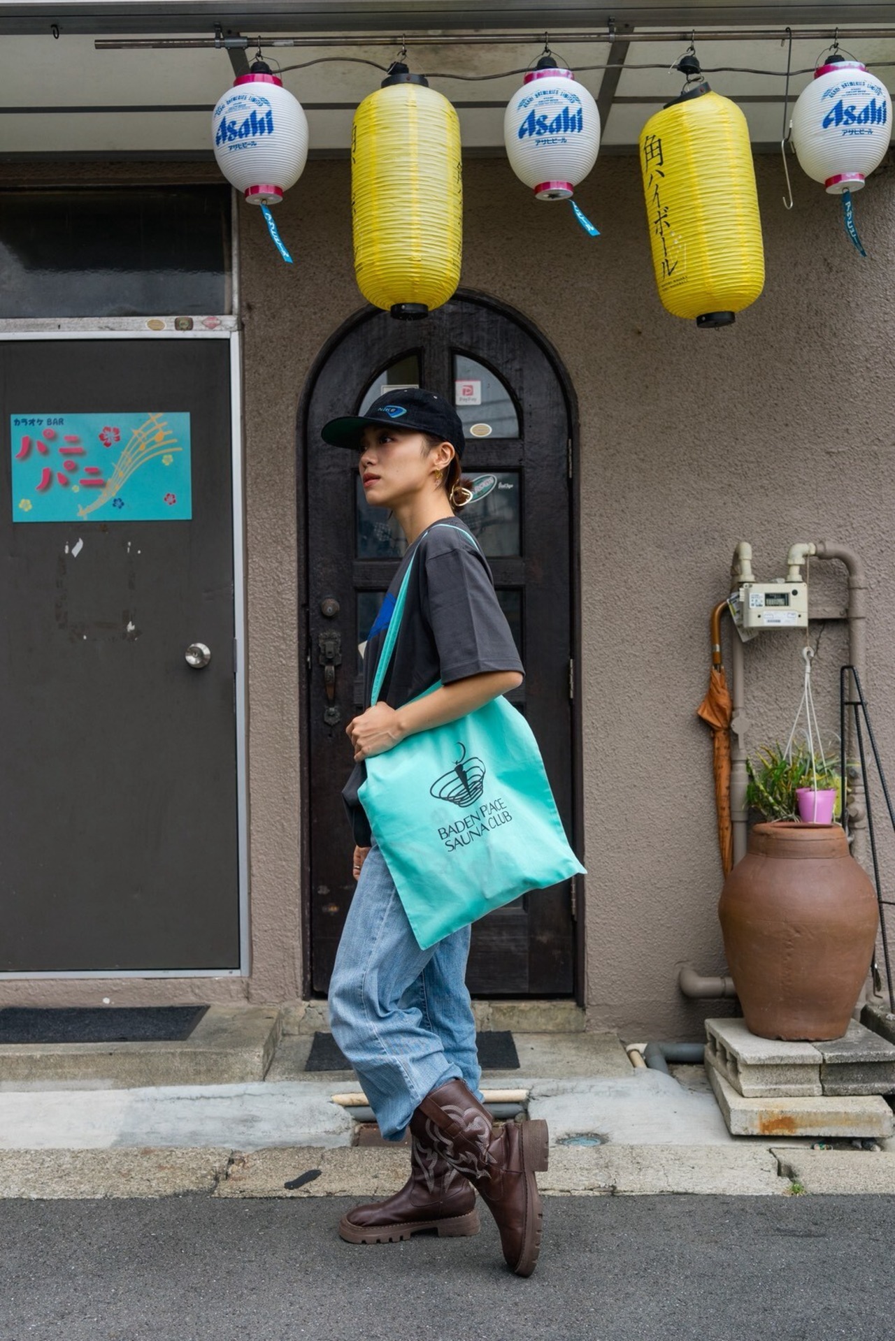 BADEN PLACE×RSB SAUNA CLUB TOTE BAG PASTEL EMERALD