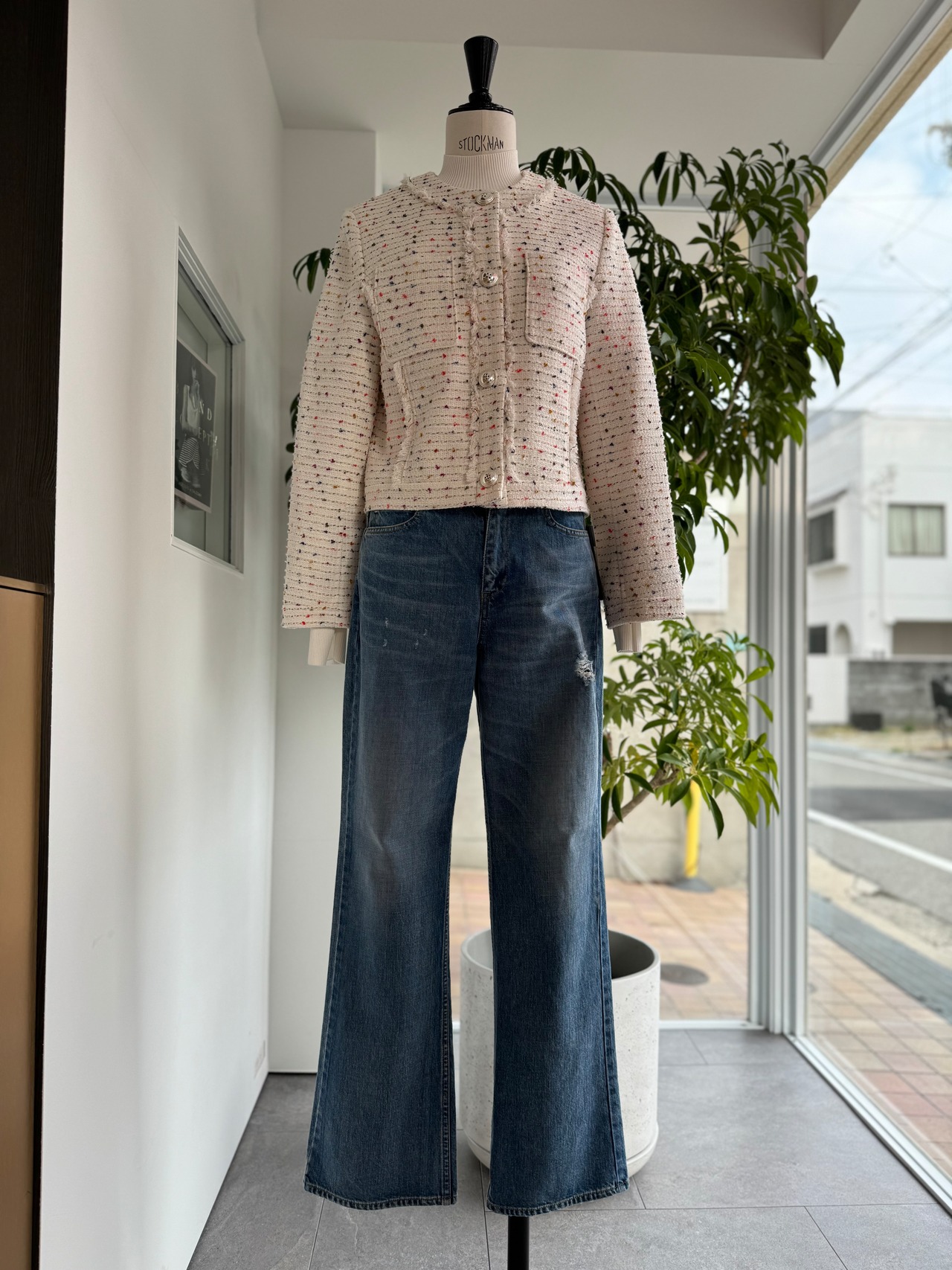 BORDERS at BALCONY 2色展開　FRINGE TWEED JACKET フリンジツイードジャケット