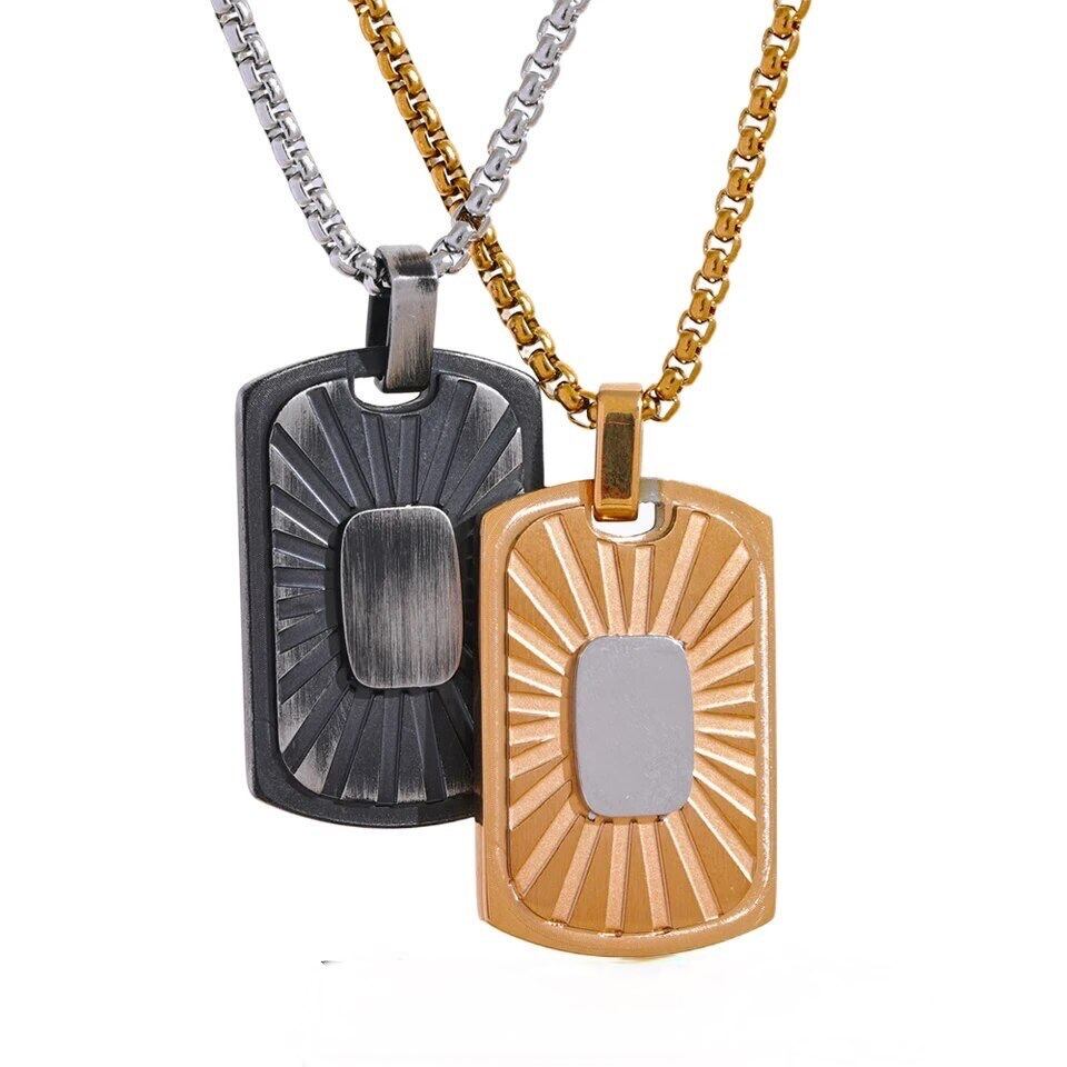 金アレ対応 スクエアプレートネックレス(0551)