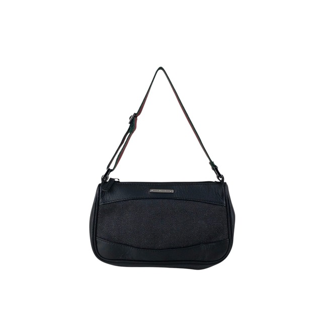 GUCCI グッチ シェリーライン ハンドバッグ ブラック キャンバス ミニバッグ vintage ヴィンテージ オールド zbzjgu