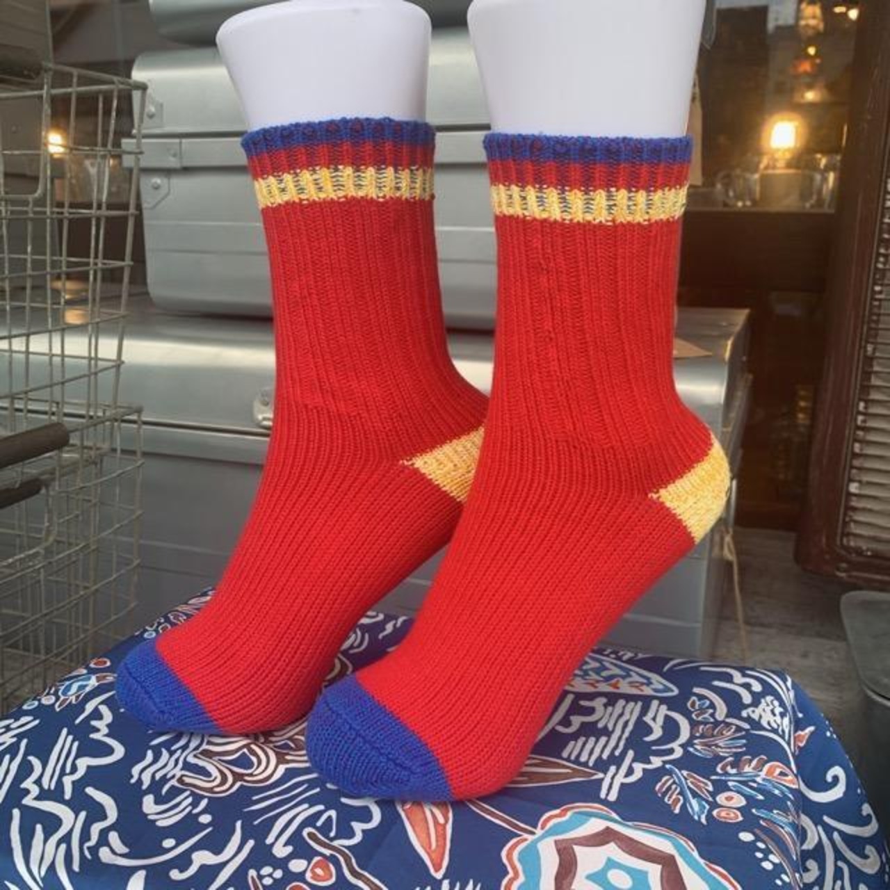 TOPANGA SOCKS　Lady's 　スマイルソックス　レッド